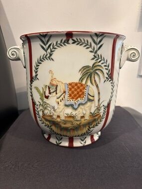 Vintage Austin Elephant Cachepot Planter - Grandmillennial Chinoiserie Vase
